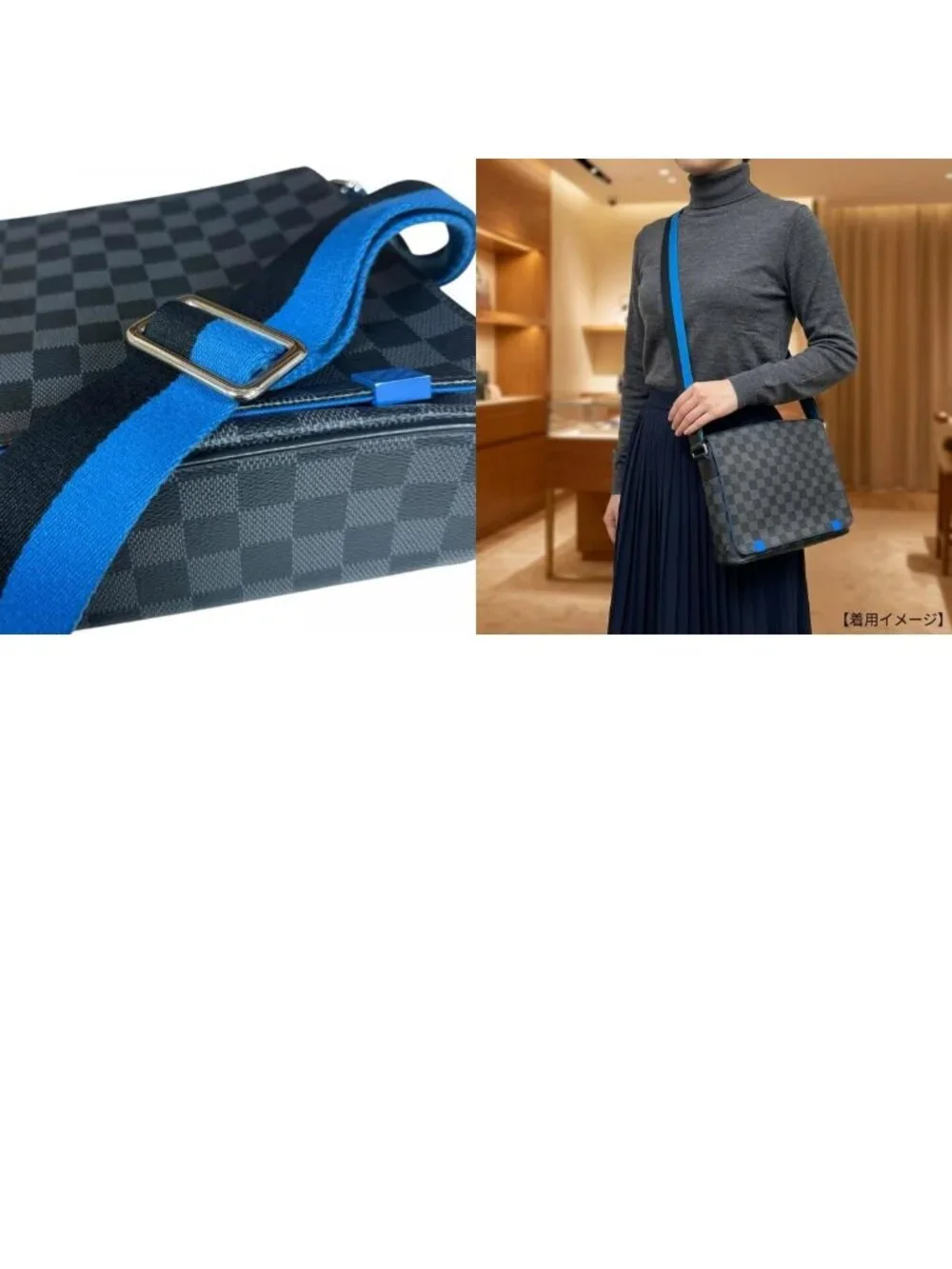 Louis Vuitton District PM NM Damier Graphite Shoulder Bag Canvas Black